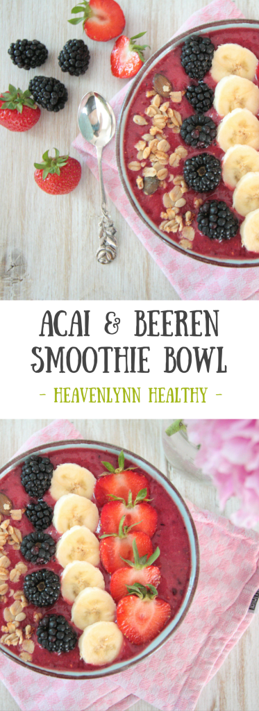 Acai und Beeren Smoothie Bowl - vegan, glutenfrei, ohne raffinierten Zucker