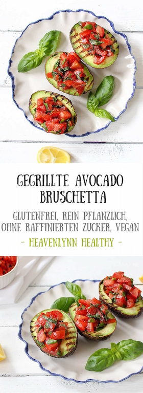 Gegrillte Avocado Bruschetta - glutenfrei, gesund, vegetarisch, vegan, ohne raffinierten Zucker - de.heavenlynnhealthy.com