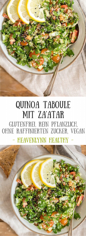 Quinoa-Taboulé mit Za'atar - gesund, glutenfrei, ohne raffinierten Zucker, rein pflanzlich, vegan - de.heavenlynnhealthy.com