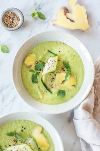Erfrischende Avocado-Ingwer-Suppe – rein pflanzlich, vegan, glutenfrei, ohne raffinierten Zucker - de.heavenlynnhealthy.com